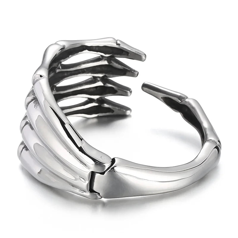 VIKING Mens Skeleton Devil Claw Cuff Bangle – Brushed Stainless Steel