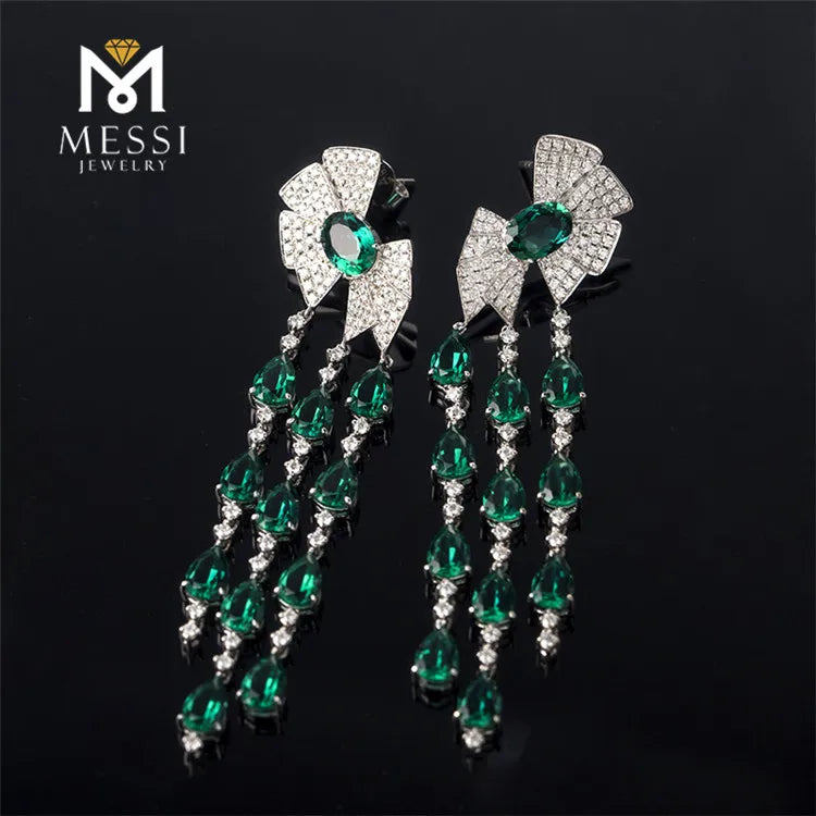 Gemfiori Messi Jewelry Emerald Earrings 14k/18k Jewelry Earring for Emerald Jewelry Girls