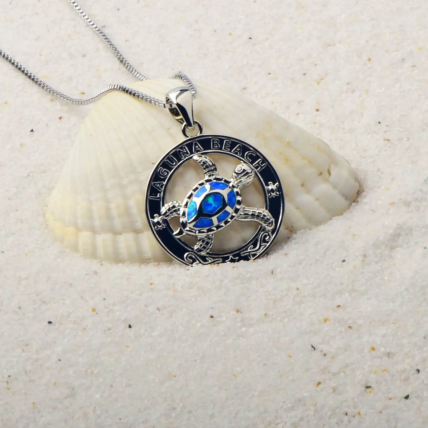 Vintage Animal TikTok INS Wind Hawaii Beach Explosion Copper Alloy Opal Turtle Pendant Necklace Women's Wholesale Inlaid Charms