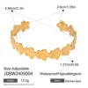S&S 18K PVD Gold Flower Cuff Bracelet & Ring Set | Stainless Steel
