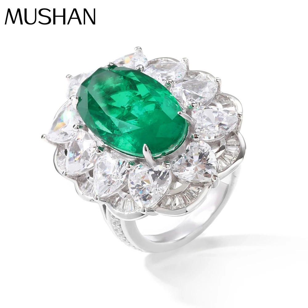 MuShan Jewelry Factory Grandmother Green 925 Sterling Silver Ring Is Cross Border Bestseller With High End Design