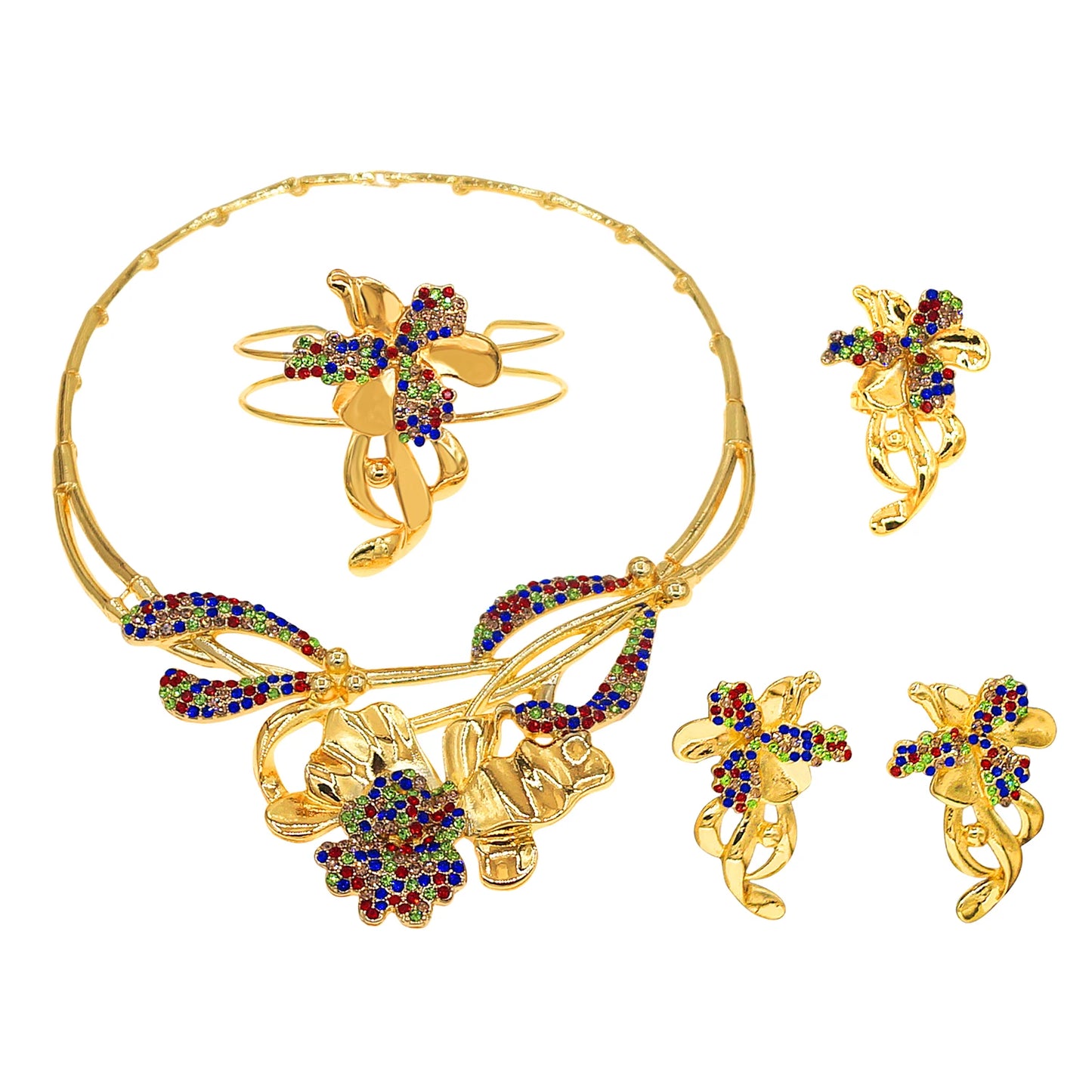 Zhuerrui Italiano Gold Designs Women Jewellery Set Party Fine Costume Jewelry Set Luxury Big Necklace Jewellery Sets I0003820