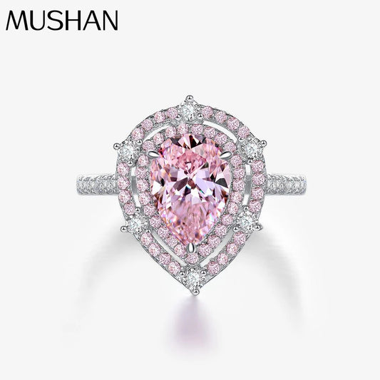 MuShan Jewelry Factory European and American Pure Silver High Carbon Diamond Ring 1.5ct Simulation Diamond 7*10 Full Diamonds