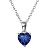 REDheart RINNTIN SAPN02 Romantic Jewelry Birthstone Crystal Necklace 925 Silver Necklace for Women Pendants Charm Collier Collana Stone