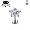 G23 Titanium Triangle Heart Fox Tragus Cartilage Helix Daith Piercing Stud Earrings for Women 16G CZ Ear Stud Pierc Body Jewelry