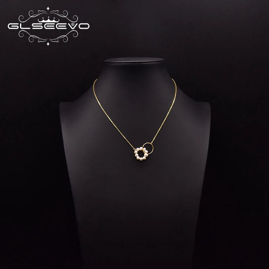 Natural Freshwater Pearl Necklace 925 Sterling Silver Woman Engagement Chain Necklace Fashion Jewelry Accessories