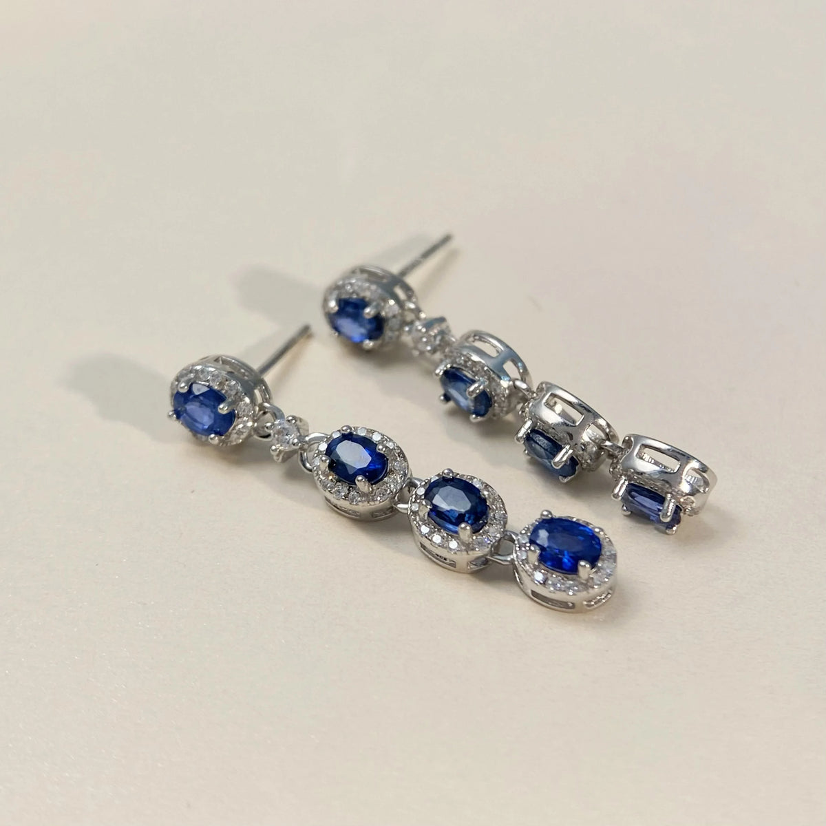 Gioiellieri Natural Sapphire Earrings with S925 Sterling Silver for Women Elegant Blue Gemstone Jewelry September Birthstone Healing Gift