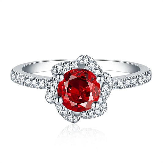 SILVERELLI Camellia 925 Silver Ring | Colourful Zircon Treasure Ring for Women
