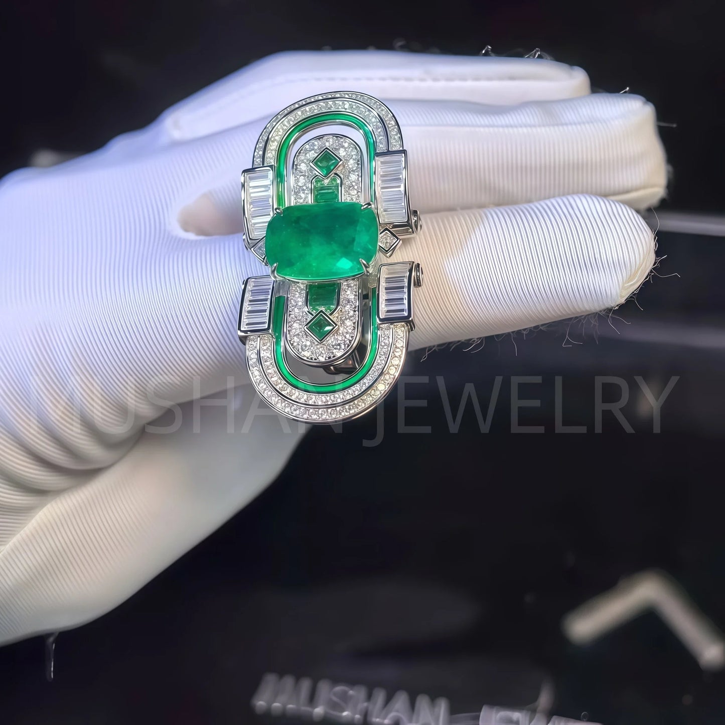 MUSHAN Jewelry Factory Luxury 925 Sterling Silver Rings Women Spinel Gemstones Ring Blue Green Stones Certificate Ring Jewelry