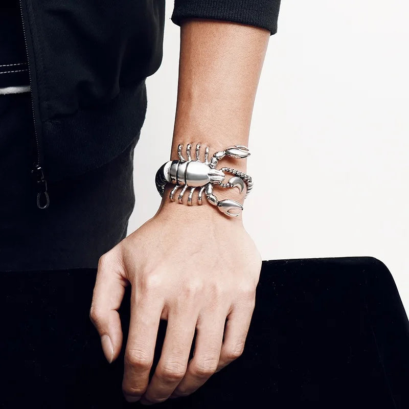 Kalen Trendy Bold Casting Creative Scorpion Bracelet Domineering Animal Stainless Steel Hand Jewelry Factory Wholesale