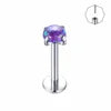 G23 Titanium Threadless Labret Monore Claw Opal Tragus Helix Stud Earrings Push-in Lip Cartilage Jewelry Children's