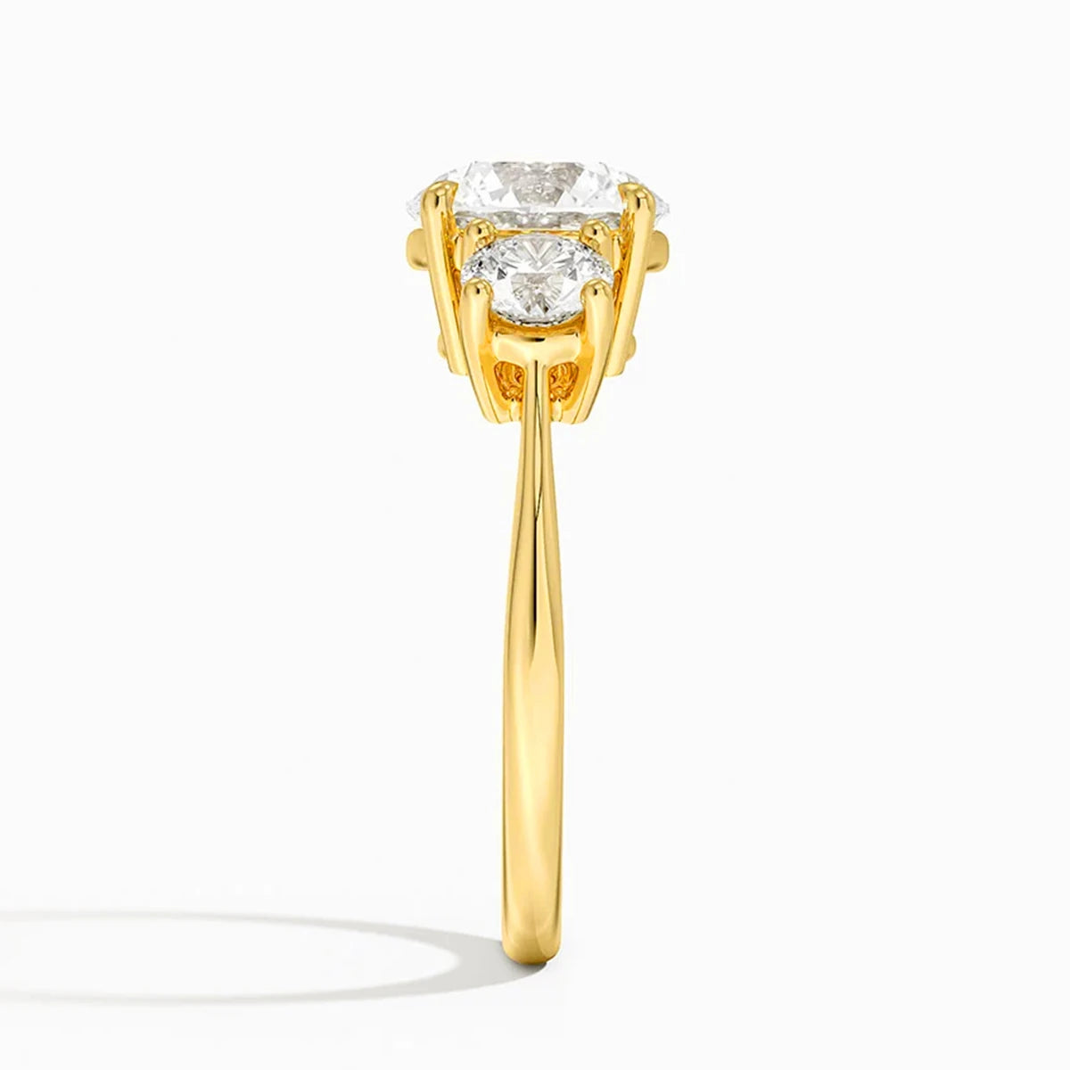 Gioiellieri Fine Jewelry Manufacturer Women Anillos Valentine's Day Gift Classic 4 Prong 3 Stone Moissanite Hollow 14K Gold Ring