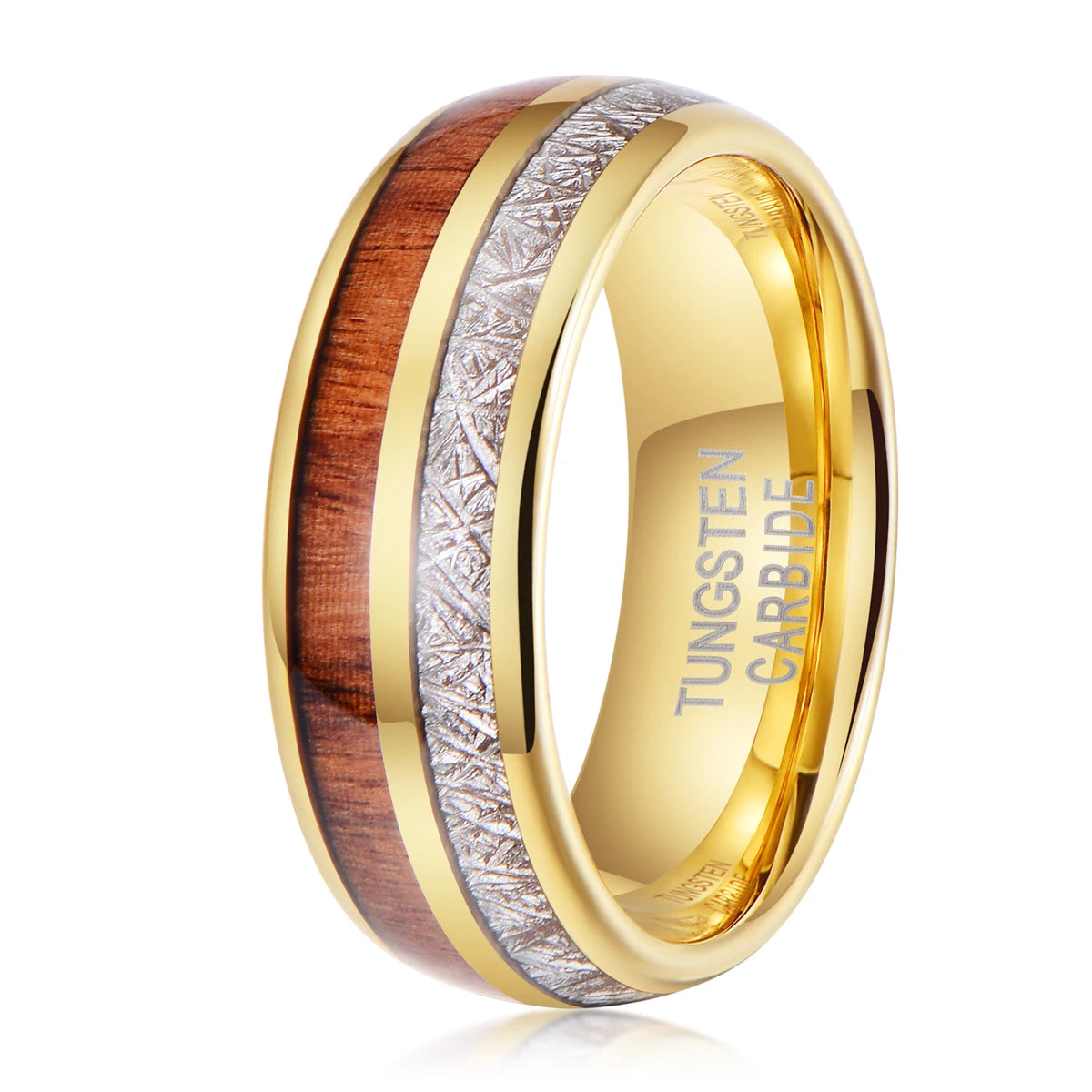 Manufacture Fashion Jewelry 8mm Tungsten Ring Mens Gold Engagement Plated Wedding Rings Comfort Fit