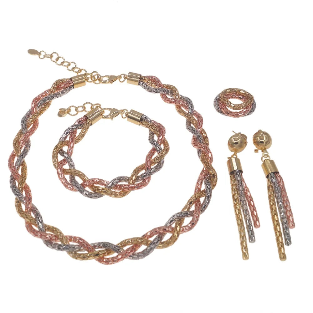 Zhuerrui Mother's Day Gift High Quality 18K Gold Plated MOM Jewelry Set Latest Italian Costume Simple Bridal Jewelry Sets HA0027