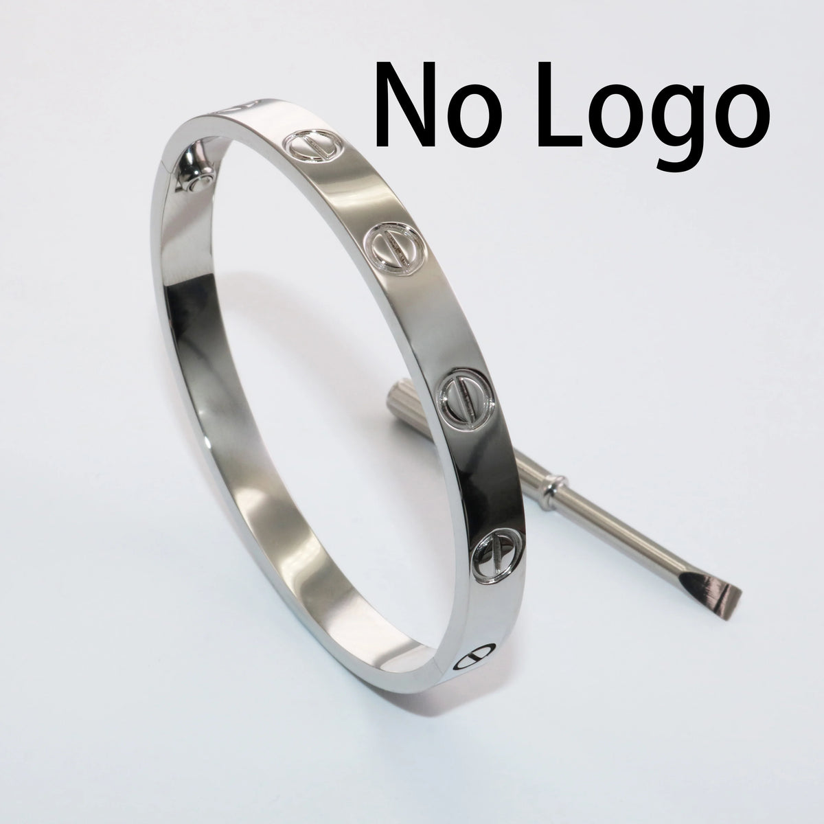 S&S Fashion Zircon Brand Screwdriver Screw Love 316L Stainless Steel 18K Gold Plated Bangle Bracelets for Women and Men