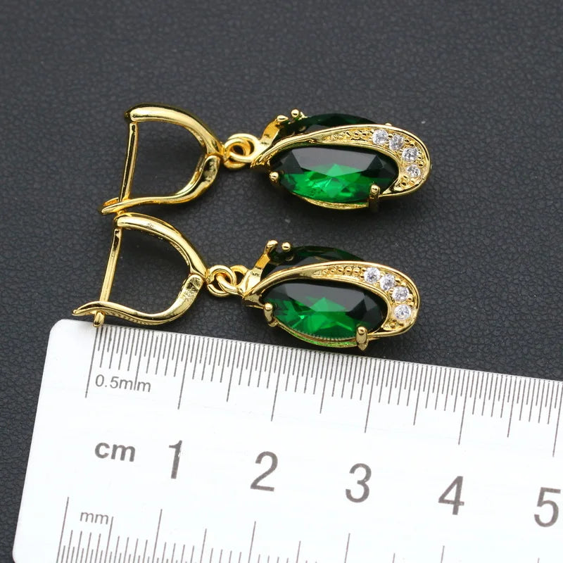 XOTICA 18K Gold Plated Zircon Bridal Jewelry Set for Women Wedding Party Necklace Ring Earrings Pendant Accessories