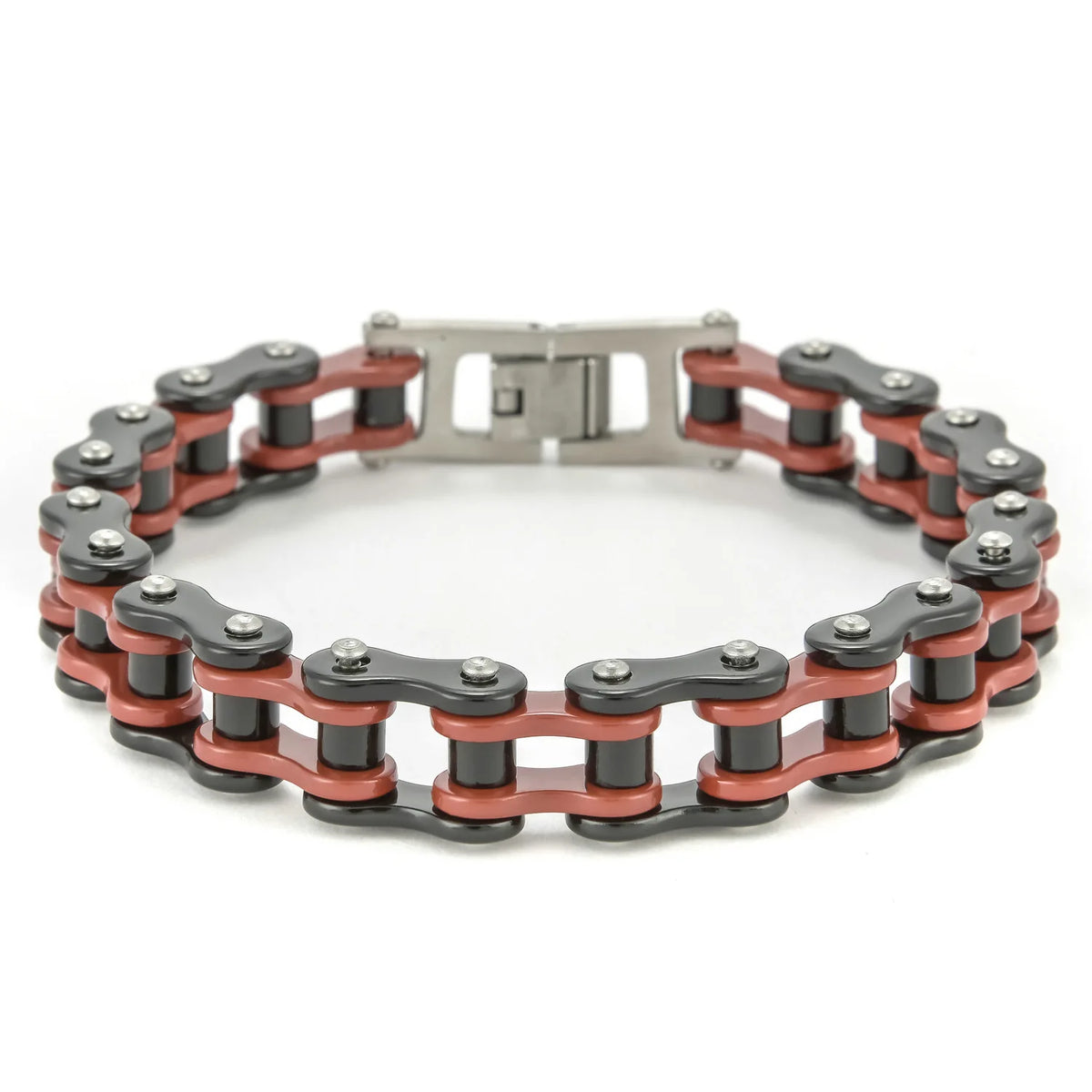 REBEL Hiphop Biker Chain Bracelet Jewelry Sturdy Two Tone Polished Hand Bracelet for Teen Boys Stainless Steel Men Bracelets