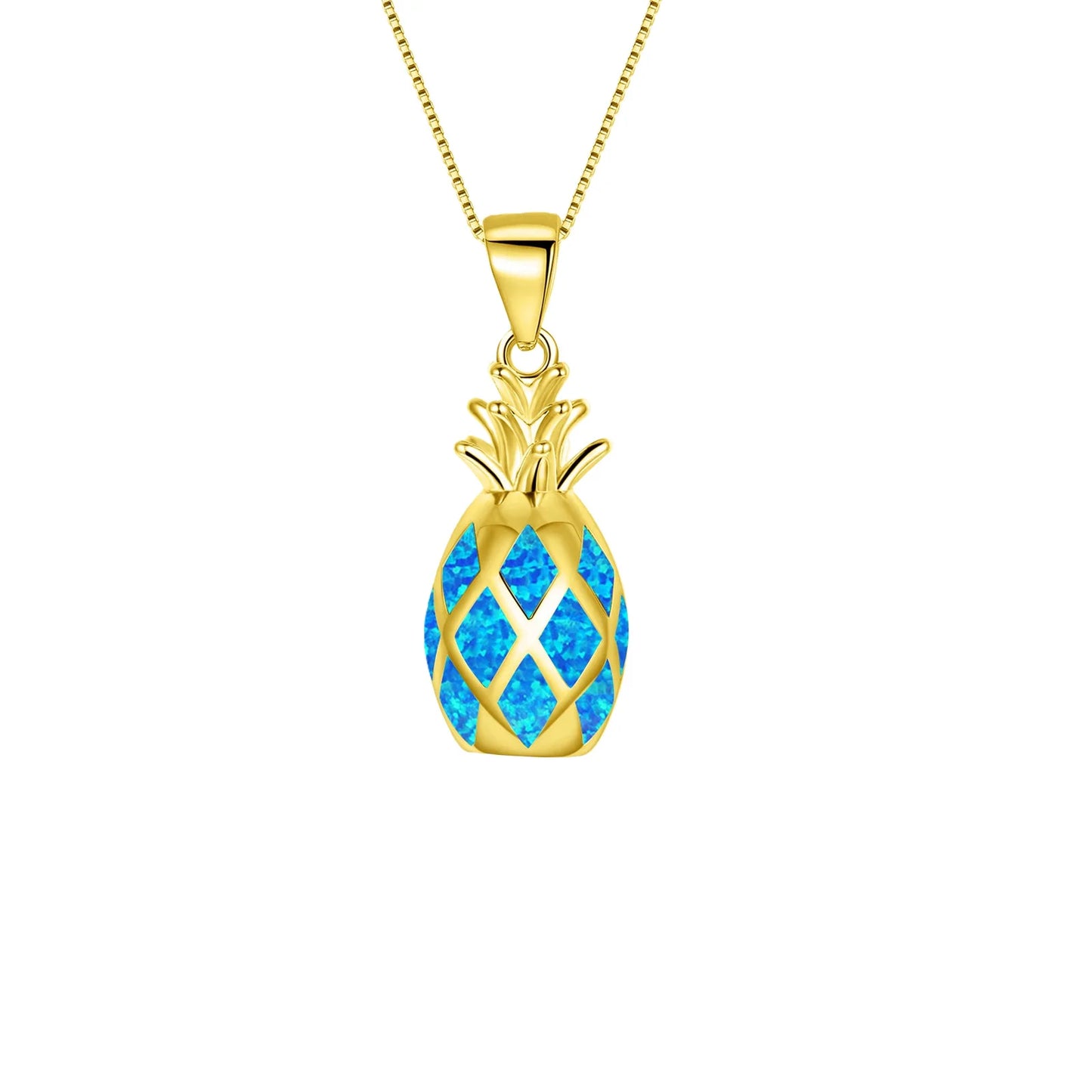 TikTok Viral Christian Copper Box Chain Starfish Opal Necklace | Blue Coastal Jewelry-Trendy Gift Bulk Supply