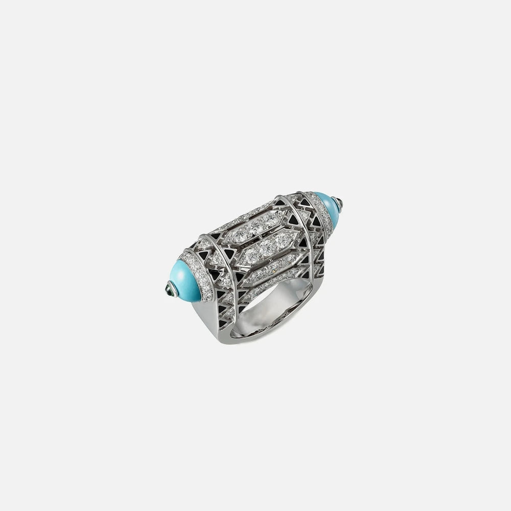 MuShan Jewelry Factory S925 Sterling Silver Ring Electroplated Gold High Carbon Diamond Blue Pine Ring Cross Border Jewelry