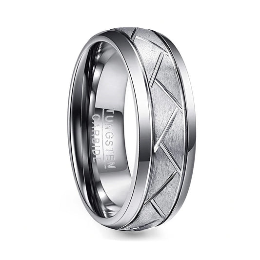 REBEL Alin Classic Trendy Gold Plated Tungsten Wedding Ring for Men's and Women's Customized Jewelry