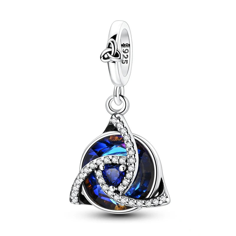 REDheart Original S925 Sterling Silver Cross Charm Celtic Knot Crystal Star Bead Pendant DIY Jewelry Bracelet Accessories