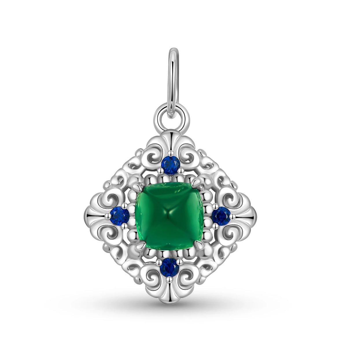 S&S 925 Silver Geometric Pendant Necklace | Diamond & Crystal Collection
