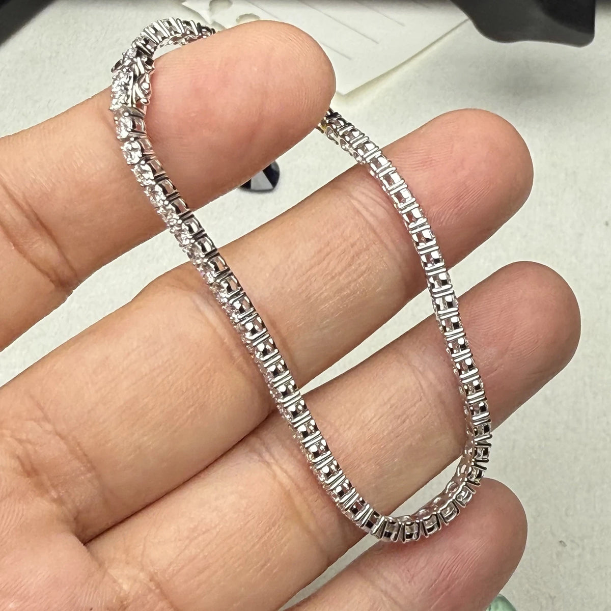ArtistA HQ GEMS White Gold Tennis Link 18K Gold 2.5mm Lab Diamond Tennis Bracelet