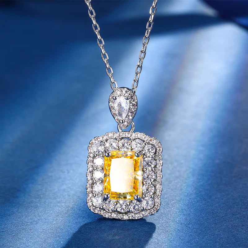 Gemfiori New square Earrings Fashionable Exquisite Super fairy Simple Pendant Ring Retro Long Jewelry Set