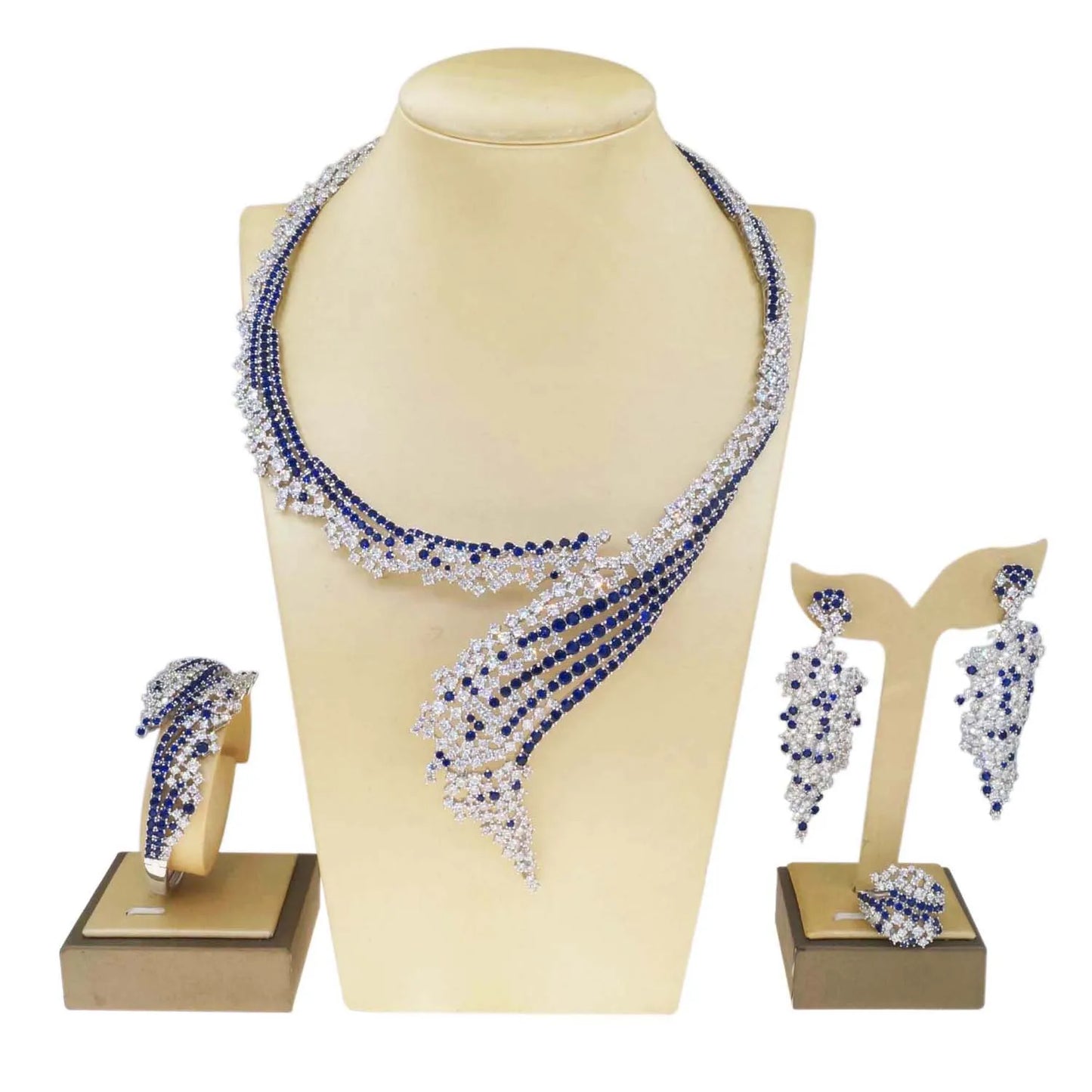 Zhuerrui American High Quality Gold Brass Jewelry Set Cheap Wedding Bridal Jewelry Sets Hot Selling Customized Luxury HZ23200167