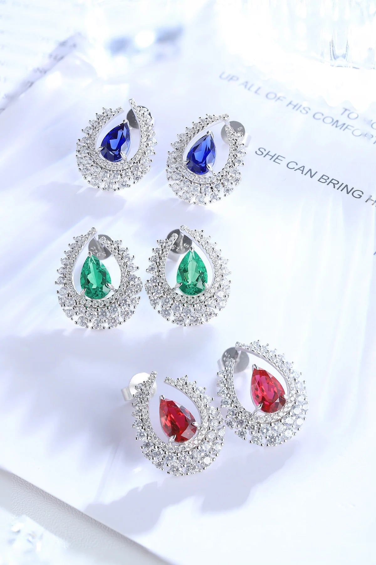 Gemfiori Anster High Quality S925 Lab Grown Emerald Earring Stud Dainty Gemstone Stud Earrings for Women Daily Wear Gift