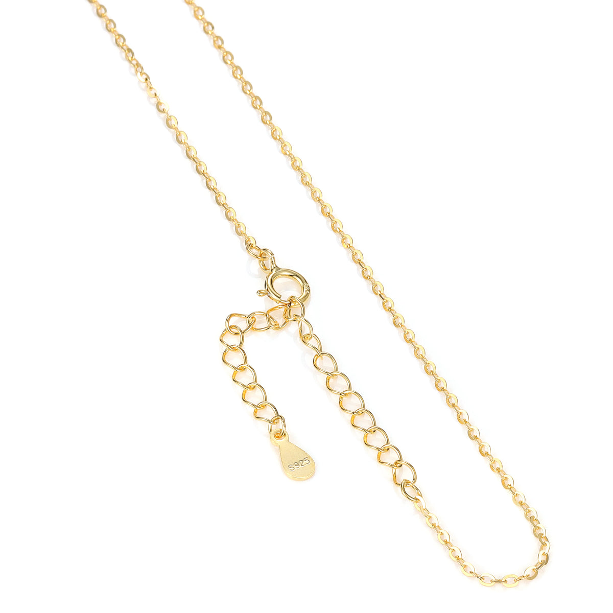REDheart Custom 925 Sterling Silver Thin Chain Italy Link Adjustable Box Cross Singapore Gold Plated Necklace Fine Jewelry