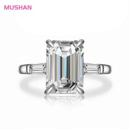 MUSHAN Jewelry Factory 8*11mm CZ Diamond Ring Engagement Bands Women 4ct 5A Zircon Wedding Jewellery 925 Sterling Silver Rings