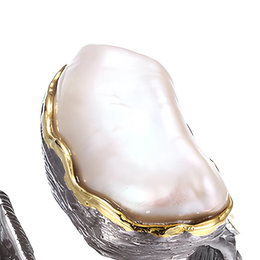Handmade Freshwater Baroque Pearl Fashion Original Vintage Jewelry Perfect Unisex Rings Daily Wear Jewelry