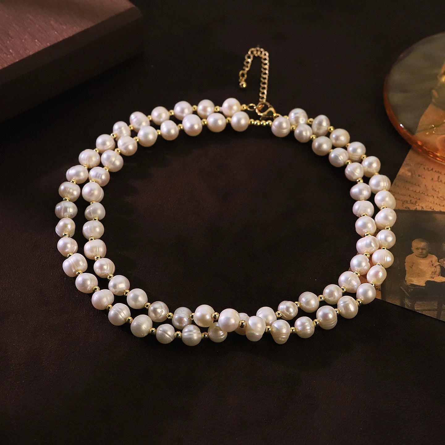 Natural Freshwater Pearl Copper Necklace for Women Daily Banquet Wedding Dainty Bridal Necklace Korean Style Fashion Jewelry