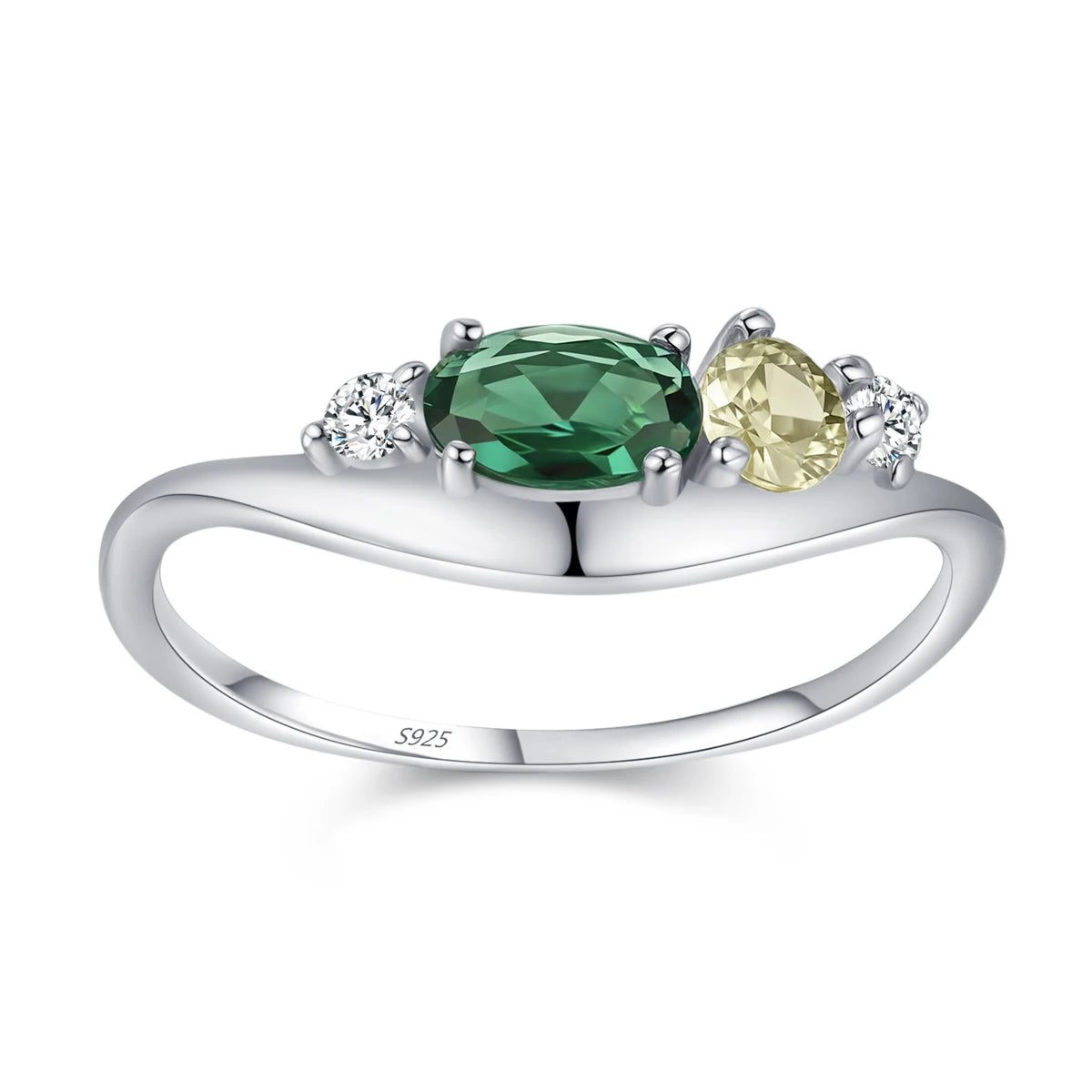 Elegant Women 925 Sterling Silver Emerald 5A 8A Cubic Zirconia Ring Promise Wedding Rings Custom Jewelry Manufacturing OEM/ODM