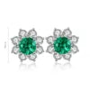 Gemfiori Anster High Quality S925 Lab Grown Emerald Earring Stud Dainty Gemstone Stud Earrings for Women Daily Wear Gift