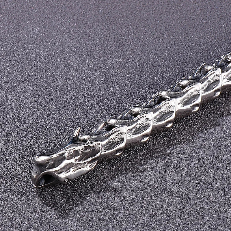 REBEL Punk Jewelry Stainless Steel Fashion Bracelets Bangles Grotesque Links Bracelet for Men