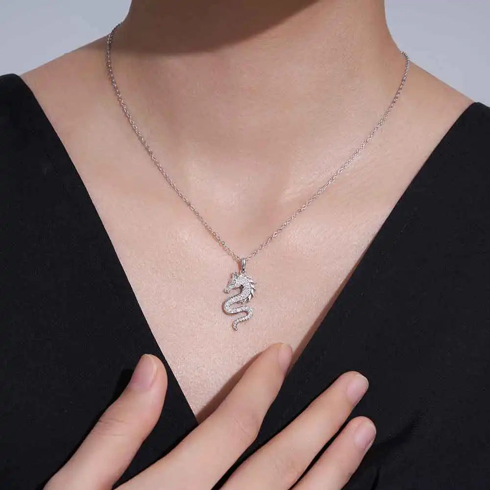 S&S Year of the Horse VVS Moissanite Pendant Necklace | 925 Silver 18K Gold Plated | S&S Collection