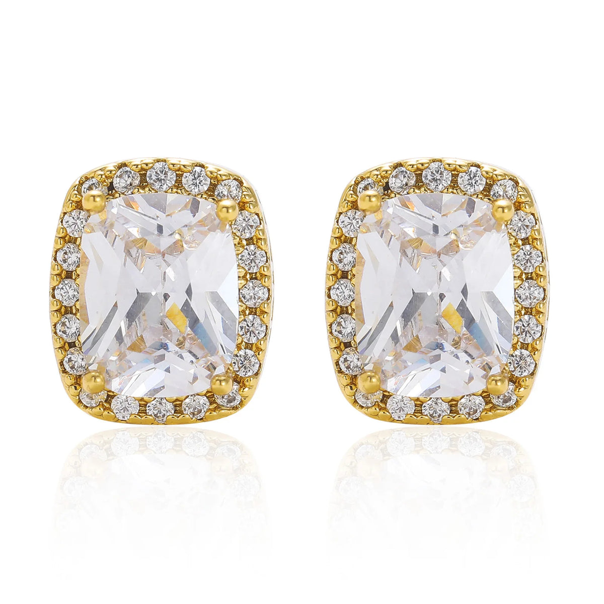 Fashion Trend Full of Gemstone Hip Hop Earrings Colorful Large Zircon Personalized Men's and Women's Earrings Party Ceremony