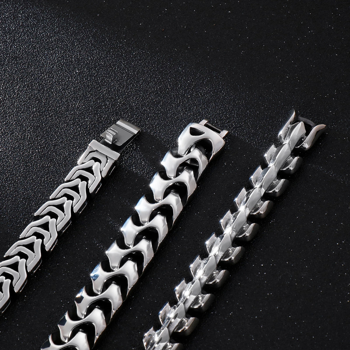 REBEL VIKING Dragon Keel Chain Bracelet – 316L Stainless Steel Silver