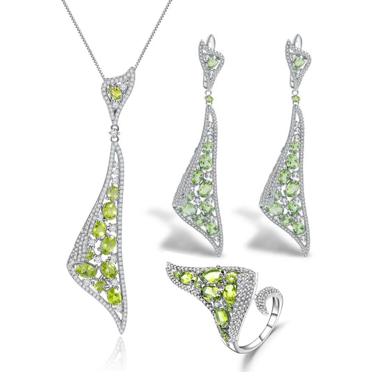 ArtistA Cluster Drop Jewellery Set in 925 Sterling Silver