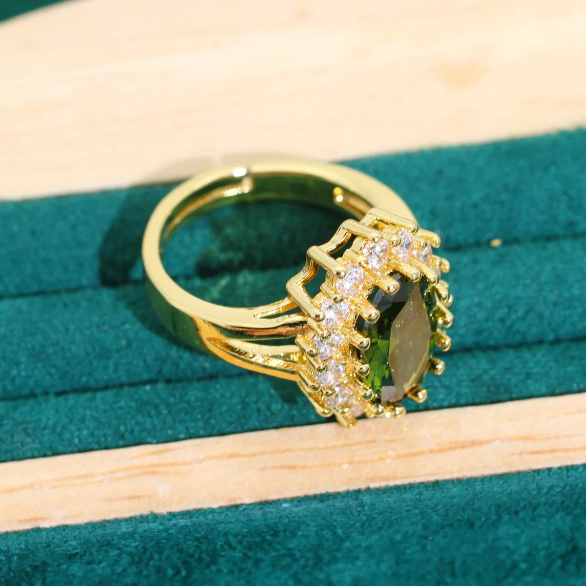 XOTICA Classical Gold Olive Green Jewelry Set Zircon for Wedding Date Includes Earrings Necklace Bracelet Birthday Gifts for Women
