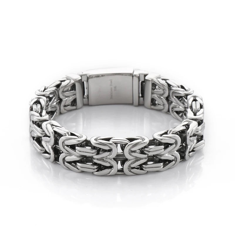 KALEN Punk Hiphop Different Width Bracelets Bangles Men Stainless Steel Jewelry Bracelet