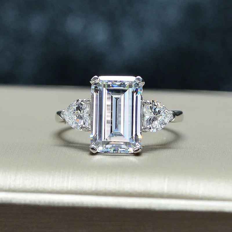 Trendy Design 925 Sterling Silver 5A 8A Cubic Zirconia Ring Engagement Wedding Rings Custom Fine Jewelry Manufacturing Supplies