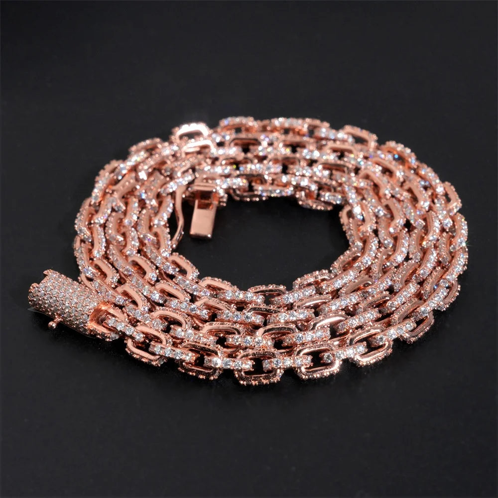 S&S 925 Sterling Silver Moissanite Necklace & Bracelet Set – GRA Certified – Silver & Rose Gold – Collection