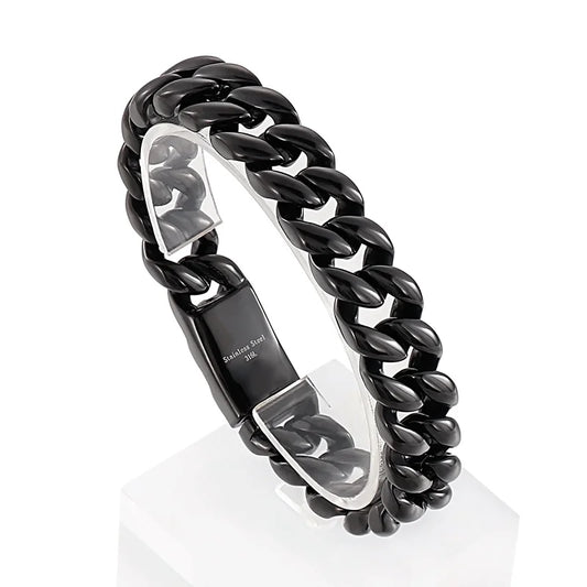 KALEN Hip-hop Stainless Steel Fashion Jewelry Bracelets Cuban Style Links Bracelet for Men