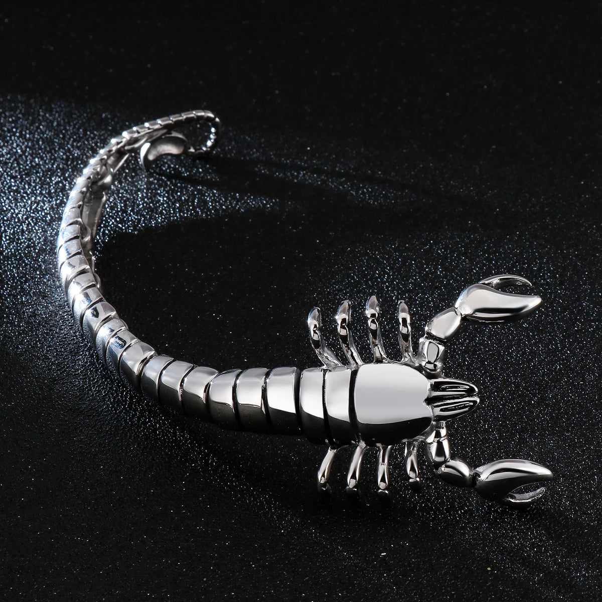 VIKING Mens Scorpion Charm Bracelet – Silver Stainless Steel