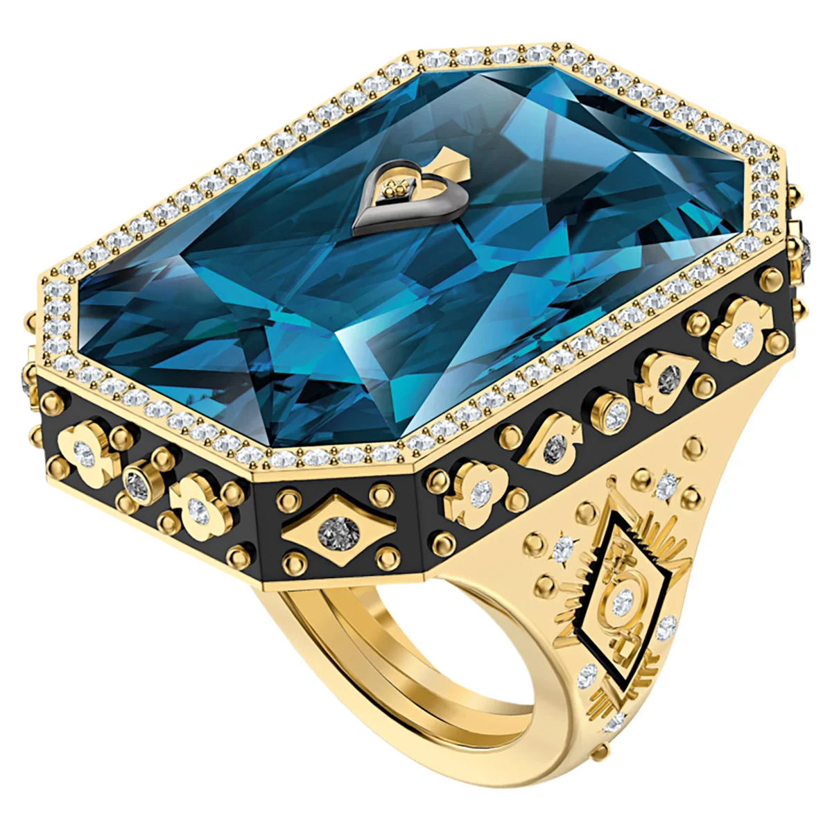 S&S Exquisite Copper Vintage Luxury Finger Ring Zircon Gorgeous Glossy Surface for Wedding Engagement Anniversary Parties Holiday