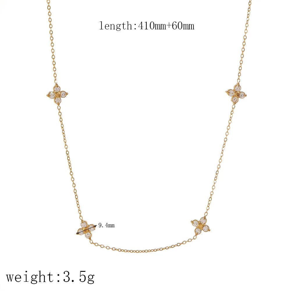 S&S 18K Gold Plated Stainless Steel Zircon Necklace, Bracelet & Anklet | 14 Styles