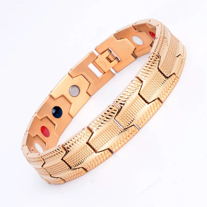 REBEL Men's Health Bracelet Stainless Steel Pure Titanium Magnet Titanium Bracelet Titanium Steel Jewelry Popular New Jewelry 18K
